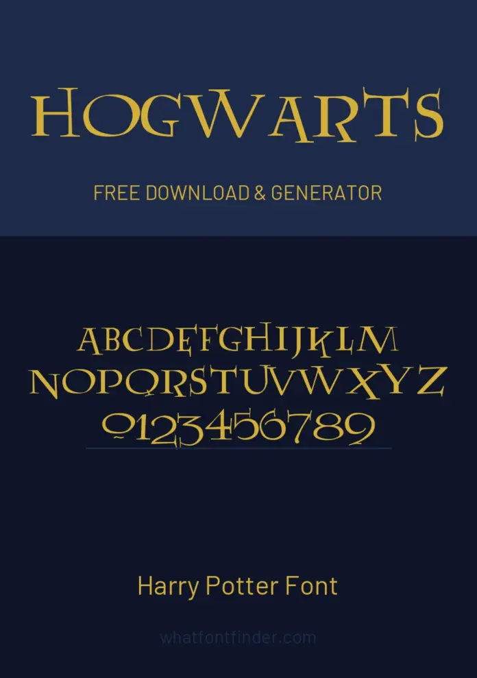 Harry Potter Font shown in the font available on this page
