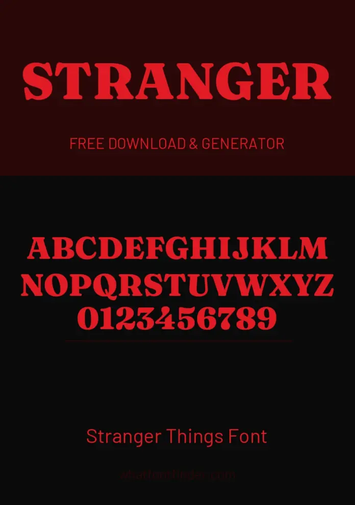 Stranger Things Font specimen Stranger Things Font shown in the font available on this page