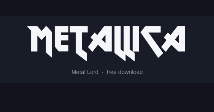 Metallica Font specimen
