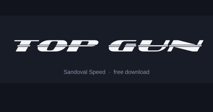 Top Gun Font specimen